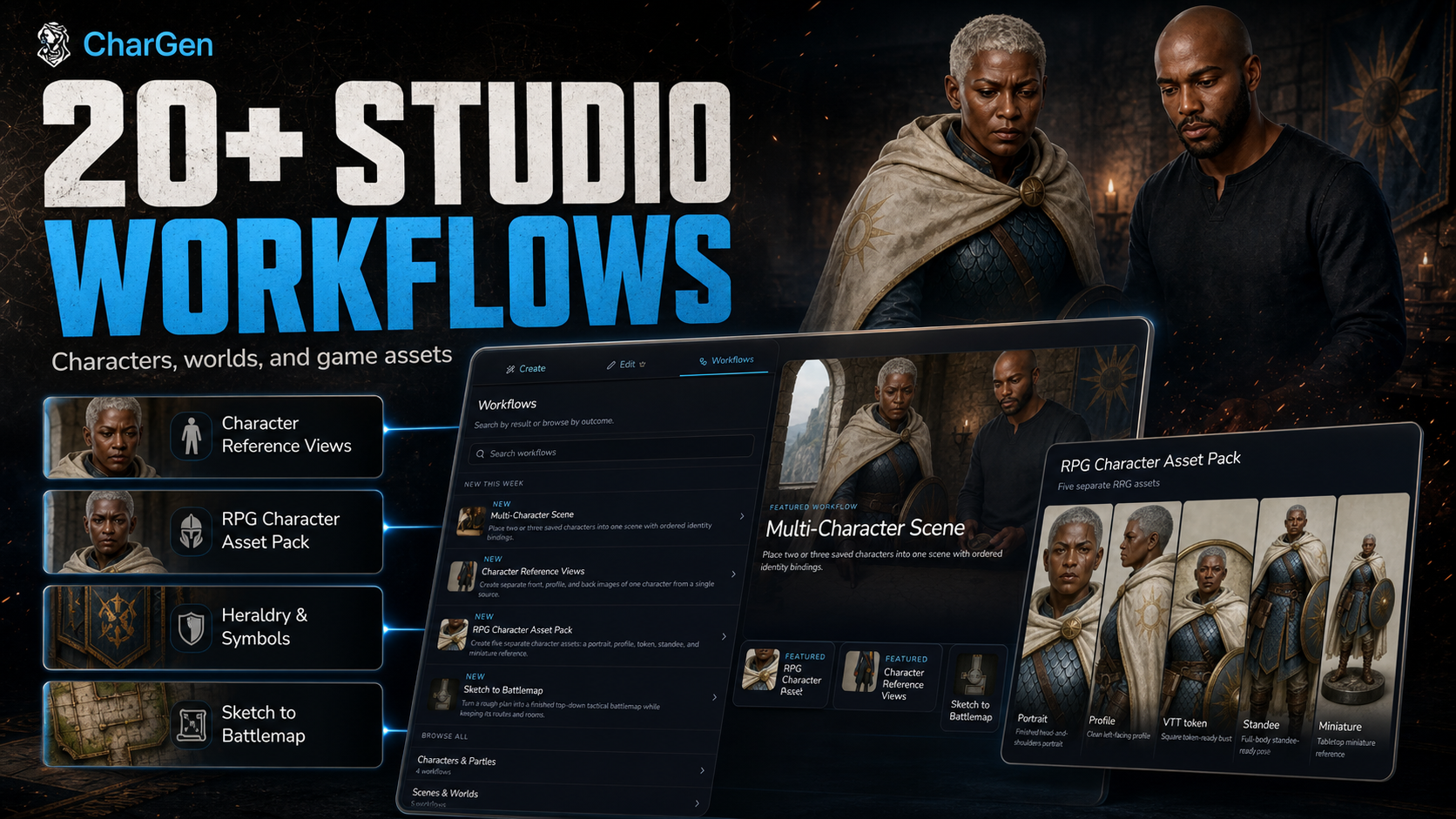 20+ Studio Workflows for Characters, Worlds, and Game Assets