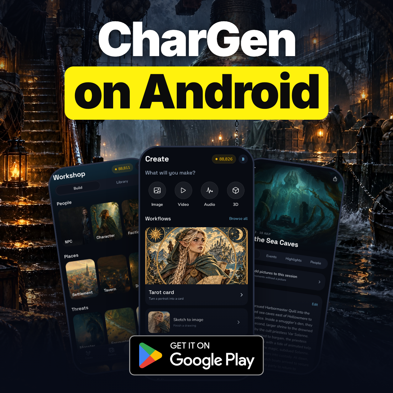 The CharGen app is on Google Play