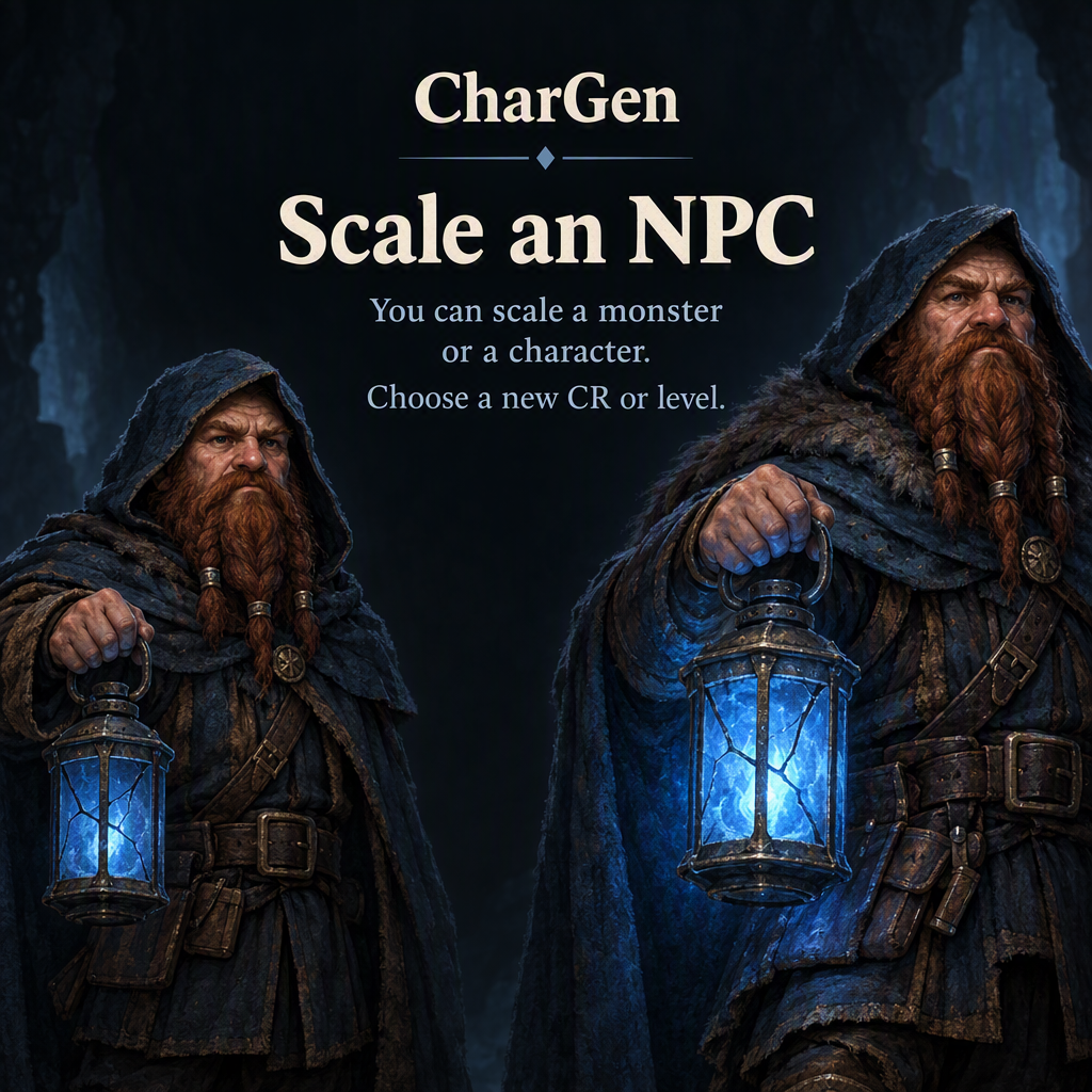 Scale an NPC, monster or character