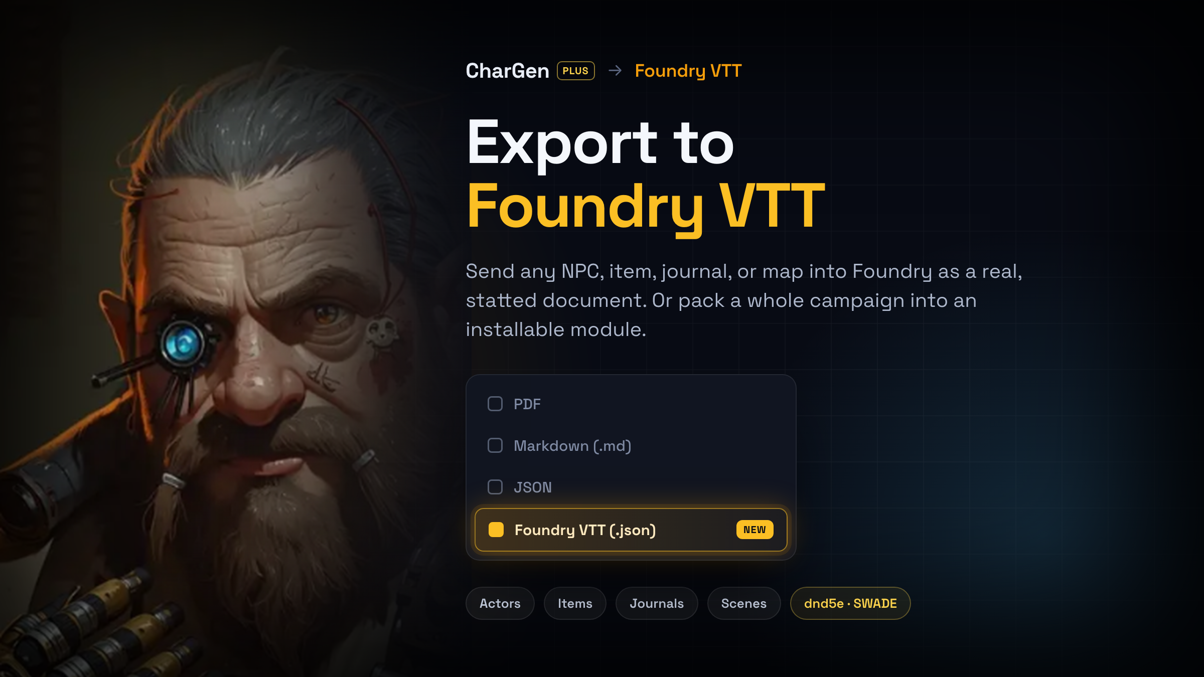 Export to Foundry VTT