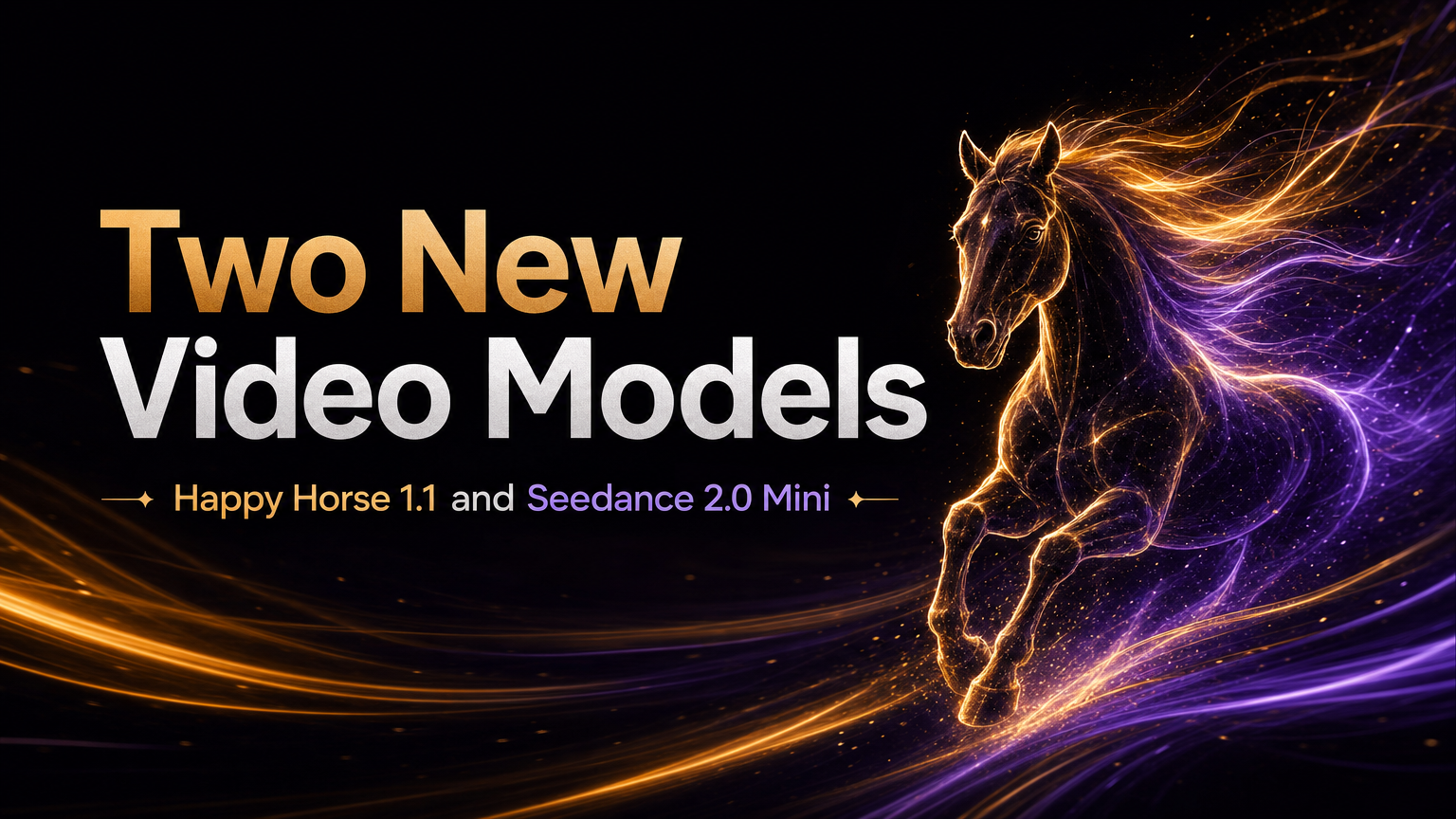 Two new video model families: Happy Horse 1.1 and Seedance 2.0 Mini